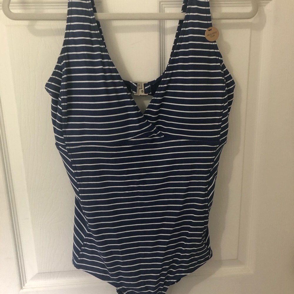 Niptuck One Piece Blue & White Swimsuit US 12